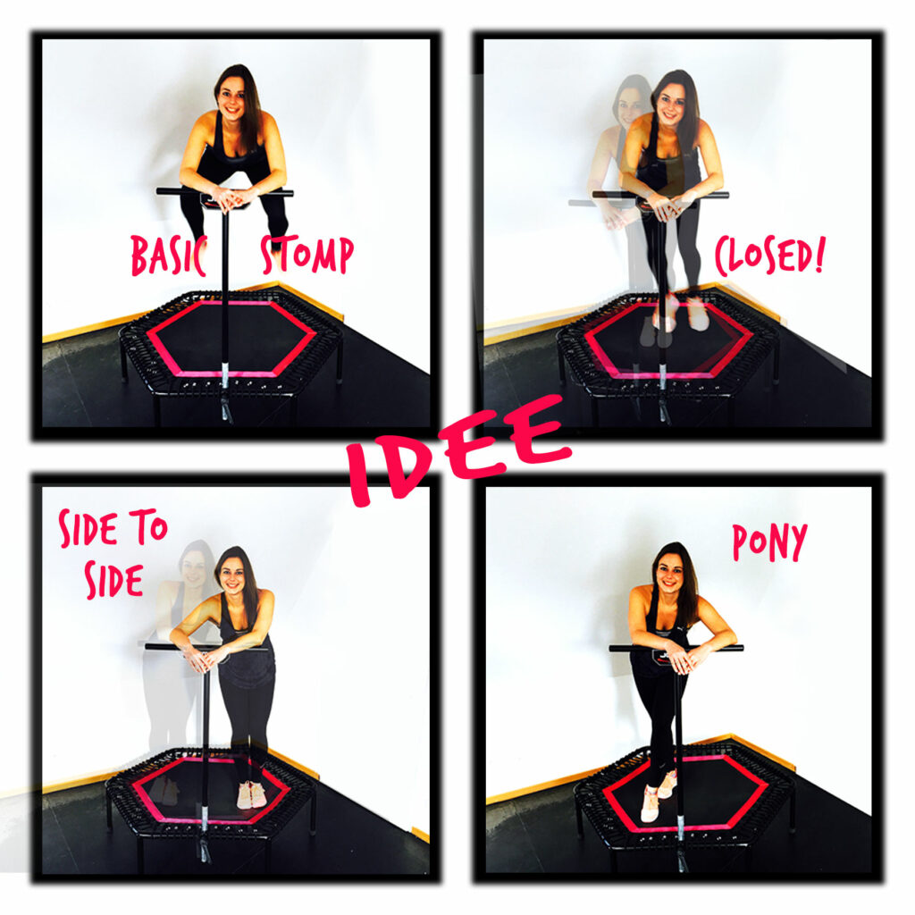 Collage mit Stomp-Varianten auf dem Trampolin