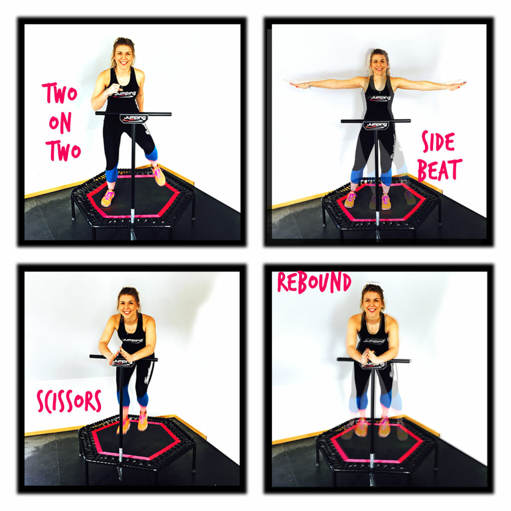 Collage mit Stomping-Übungen auf dem Trampolin